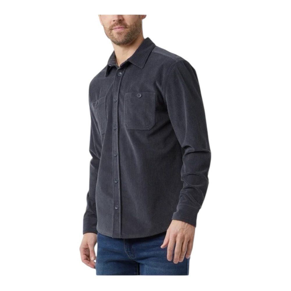 32 Degrees Men's Blue Corduroy Long Sleeve Overshirt Size: Small